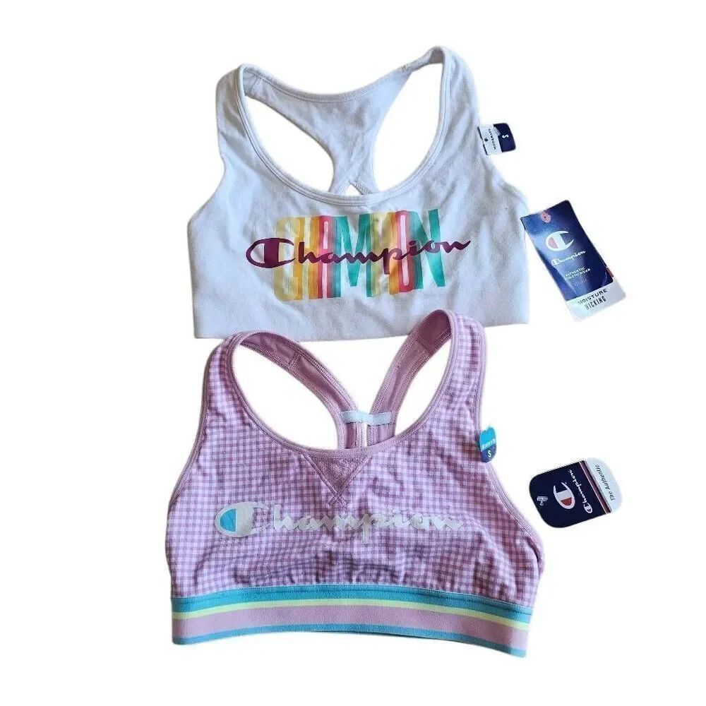 Champion Sz S pink white multicolor 2 sport bra bundle